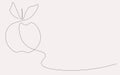 Fruit background with aplle line draw, vector Royalty Free Stock Photo