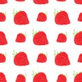 Fruit background Seamless pattern with hand drawn skech strawberry vector illustration Royalty Free Stock Photo