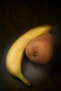 Fruit: Banana and Pear Still Life Photograph Royalty Free Stock Photo