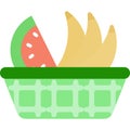 Fruit basket icon vector grocery market logo