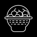 Fruit basket line icon. vector illustration isolated on black. outline style design, designed for web and app. Eps 10 Royalty Free Stock Photo