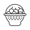 Fruit basket line icon. vector illustration isolated on white. outline style design, designed for web and app. Eps 10 Royalty Free Stock Photo