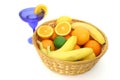 Fruit Basket Over White Royalty Free Stock Photo