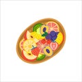 Fruit basket top view illustration Royalty Free Stock Photo