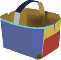 Recyclable cardboard basket for the transport of fruit and food