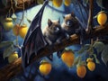 Ai Generated illustration Wildlife Concept of Fruit bats