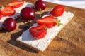 Fruit and berries on a cutting board proper food preparation home cooking foodphoto Royalty Free Stock Photo