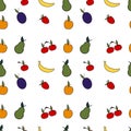 Fruit and berries floral pattern Royalty Free Stock Photo