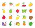 Fruit berry flat cartoon icon set summer vitamin Royalty Free Stock Photo