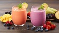 Fruit and berry fresh smoothies