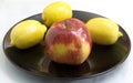 Fruit on a black plate