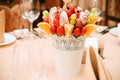 Fruit bouquet decoration on the dining table Royalty Free Stock Photo