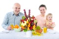 Fruit bouquet decoration on the dining table Royalty Free Stock Photo