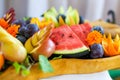 Fruit bowl full of ripe fruits