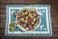 Fruit bowl with greengage plums Royalty Free Stock Photo