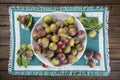 Fruit bowl with greengage plums Royalty Free Stock Photo