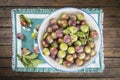 Fruit bowl with greengage plums Royalty Free Stock Photo