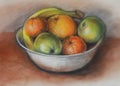 Fruit Bowl Still Life Pastel