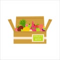 Fruit box flat vector illustration