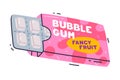 Fruit Bubble Gum in Blister Pack as Sweet Chewing Gum Vector Illustration Royalty Free Stock Photo