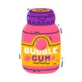 Fruit Bubble Gum in Jar as Sweet Chewing Gum Vector Illustration Royalty Free Stock Photo