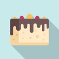 Fruit cake icon flat vector. Sweet cream Royalty Free Stock Photo