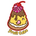Fruit Cake mascot vector design illustration