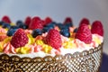 Fruit cake with own hands with berries Royalty Free Stock Photo