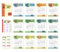 Fruit calendar 2021. Desk calendar. Weekly planning. Set. Cover design, calendar and organizer