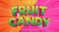 Fruit Candy 3d editable text effect Template Royalty Free Stock Photo