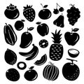 Fruit Cartoon Black Icon Design Vector