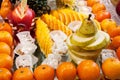 Fruit carved beautiful shapes Royalty Free Stock Photo