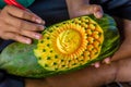 Fruit carving art of Thailand for punctilious food Royalty Free Stock Photo