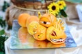 Fruit carving from oranges
