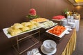 Fruit carvings on the buffet table