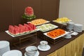 Fruit carvings on the buffet table