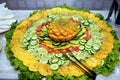 Fruit carvings on the buffet table