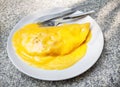 Fruit chapatti with custard souse Royalty Free Stock Photo