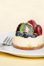 Fruit cheese cake with fork Royalty Free Stock Photo