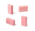 Fruit Chews Isolated, Pink Chewable Candies, Fruit Chew Candy Pile, Square Taffy, Colorful Gummy Candies