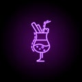 fruit cocktail dusk style icon. Elements of Summer holiday & Travel in neon style icons. Simple icon for websites, web design, Royalty Free Stock Photo