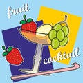 Fruit cocktail, party drink, grouping of fruits, vector, eps.