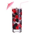 Fruit cocktail with Rasberry and Blackberry in the glass Royalty Free Stock Photo