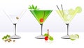 Fruit cocktail set Royalty Free Stock Photo