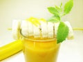Fruit cocktail smoothie with banana Royalty Free Stock Photo