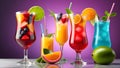 fruit cocktails with ice Royalty Free Stock Photo