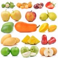 Fruit collection on white background Royalty Free Stock Photo