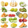 Fruit collection on white background Royalty Free Stock Photo