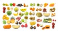 Fruit collection on white background Royalty Free Stock Photo