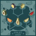 Fruit color isometric concept icons Royalty Free Stock Photo